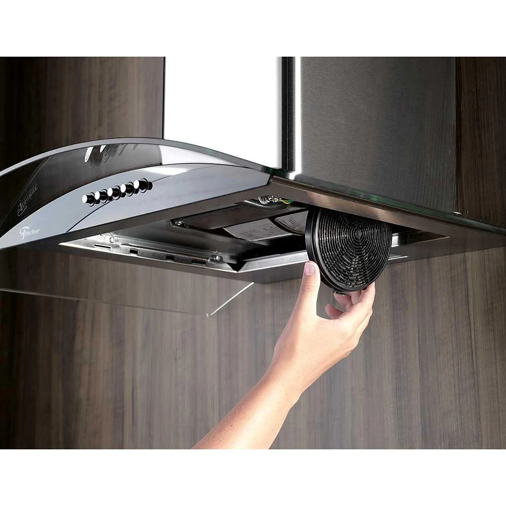 Coifa de Parede Fit 60cm com Vidro Fischer Preto 110V