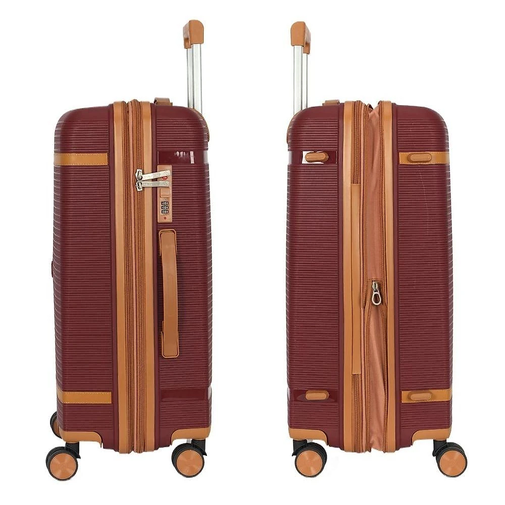 Mala de Bordo 48L Polipropileno Expansiva Zíper Anti Furto Copenhagen Vinho Polo King