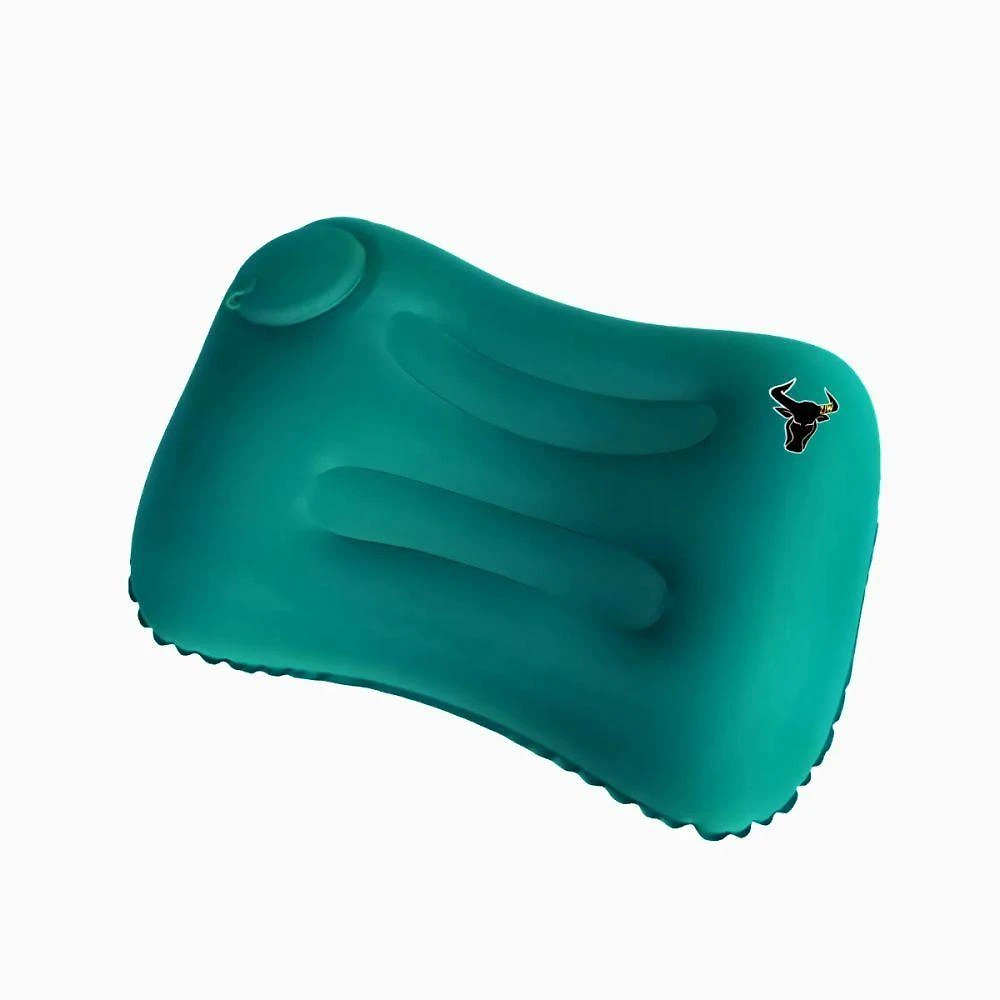 Travesseiro de Viagem Inflável Portátil em PVC Flocado Cinza Utimix