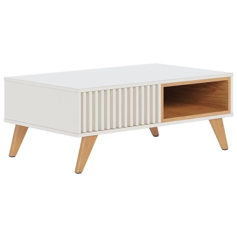 Mesa De Centro Para Sala 91 Cm Jeri Colibri Off White Freijo