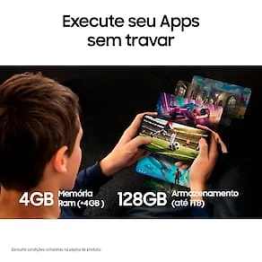 Celular Samsung Galaxy A06 Tela 6.7" 128GB 4G Processador Octa-Core, Câmera Traseira de 50MP e Selfie de 8MP Branco