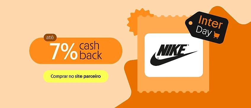 NIKE COM ATÉ 7% DE CASHBACK
