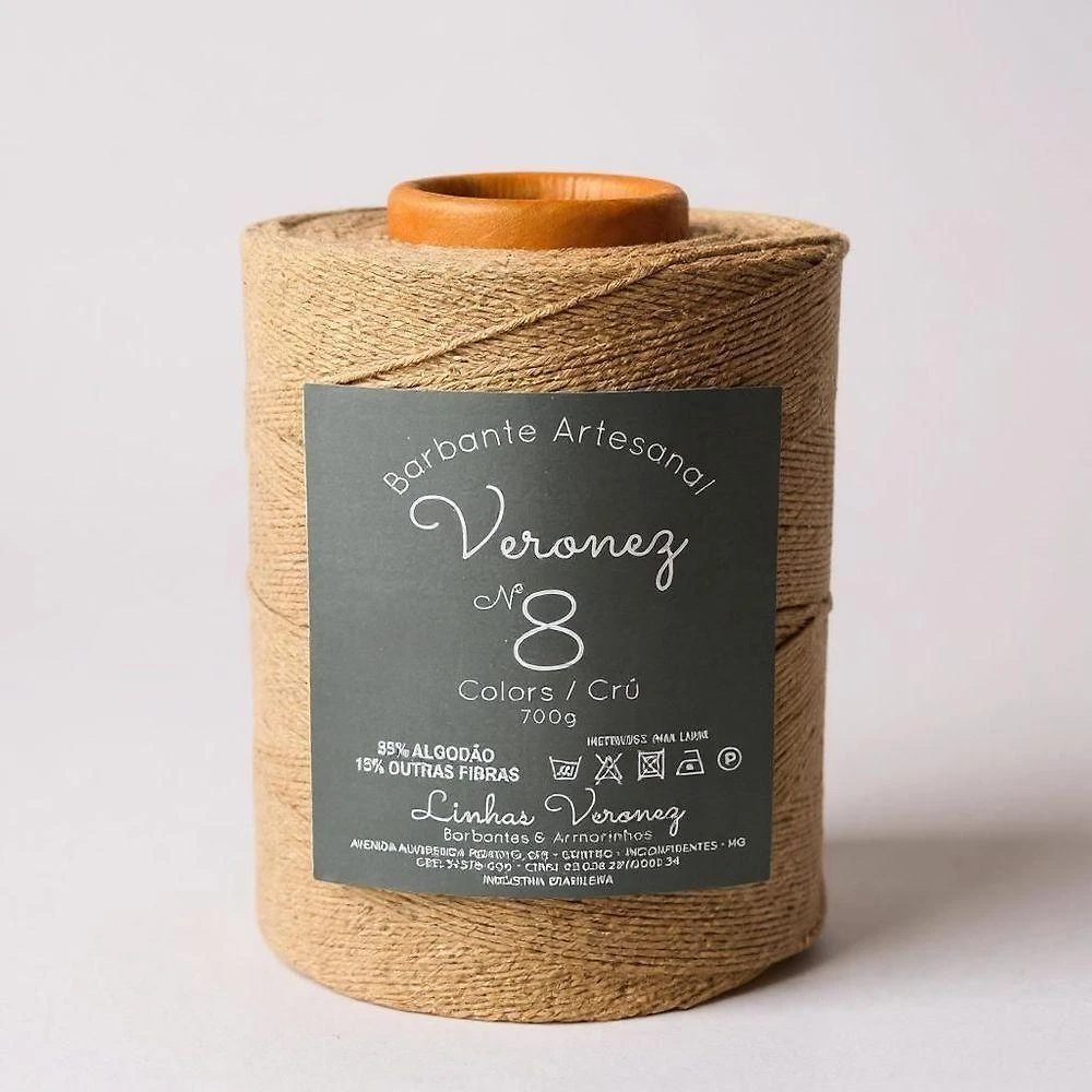 Barbante Artesanal N8 85% Algodão 700g Chocolate 5un Veronez