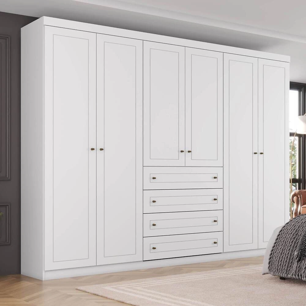 Guarda Roupa Casal 6 Portas 4 Gavetas Amy Casa 812