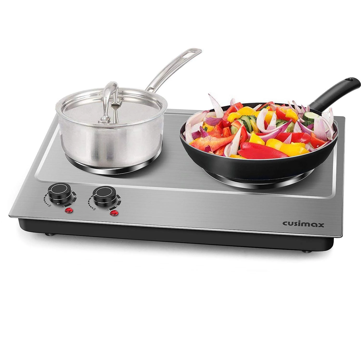 Cooktop Fogão Elétrico Placa Quente Placa de Ferro Fundido 1800 W Inoxidável Preto Fácil Versão Atualizada Limpa