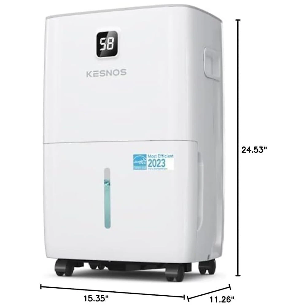 Desumidificador Kesnos 56,78 Litros/dia para Casa e porão, com Mangueira de Drenagem, Display LED Frontal e Tanque de Água de 4 Litros, Ideal para