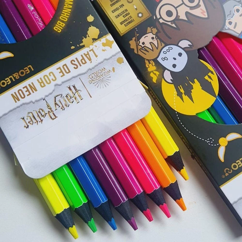 Lapis De Cor Big Neon Sextavado 8 Cores Harry Potter Leo&leo