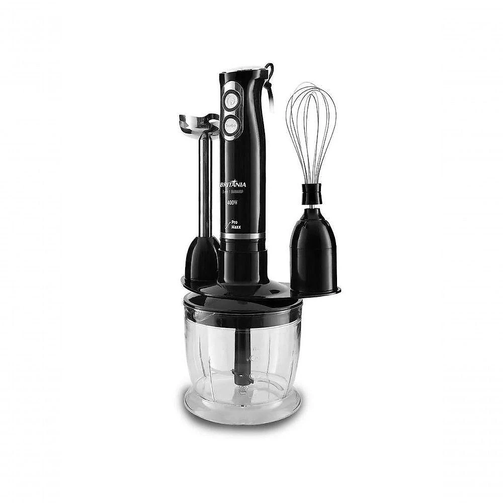 Mixer 3 em 1 Britânia BMX400P com Potência de 400W e 2 Velocidades na Cor Preto 220V