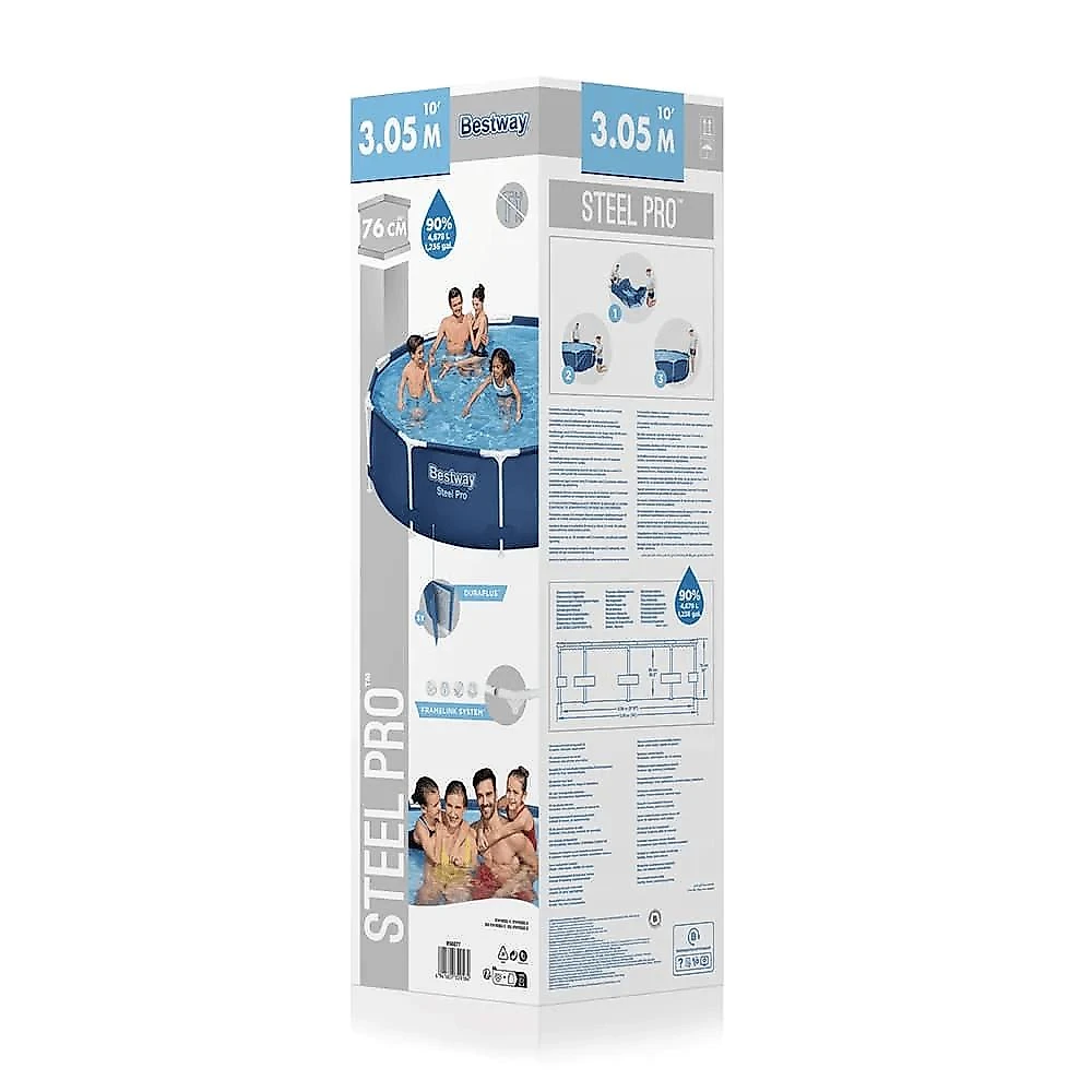 Piscina Estrutural 4.678 Litros Steel Pro + Capa + Filtro Bestway 127V
