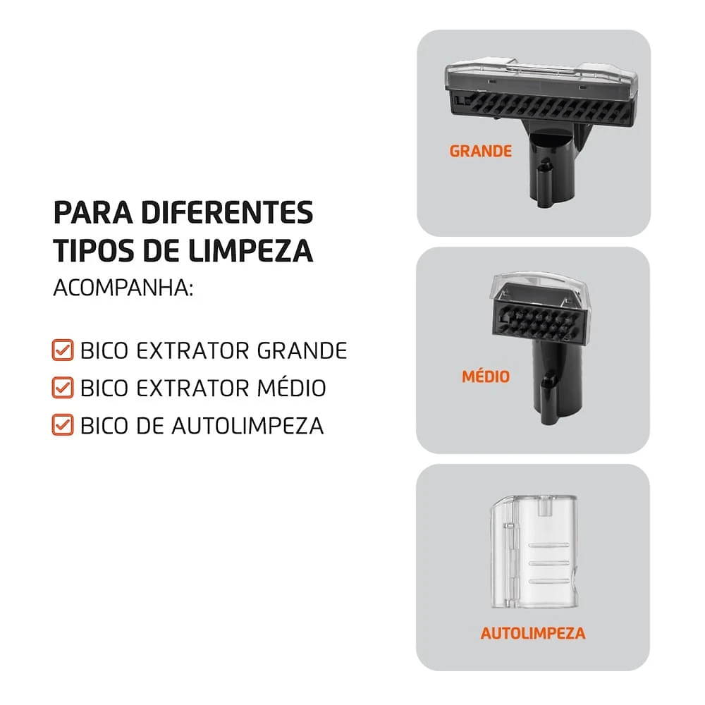 Extratora e Higienizadora Portátil Deep Cleaner II Mondial  1800W - EXP-02-O 110