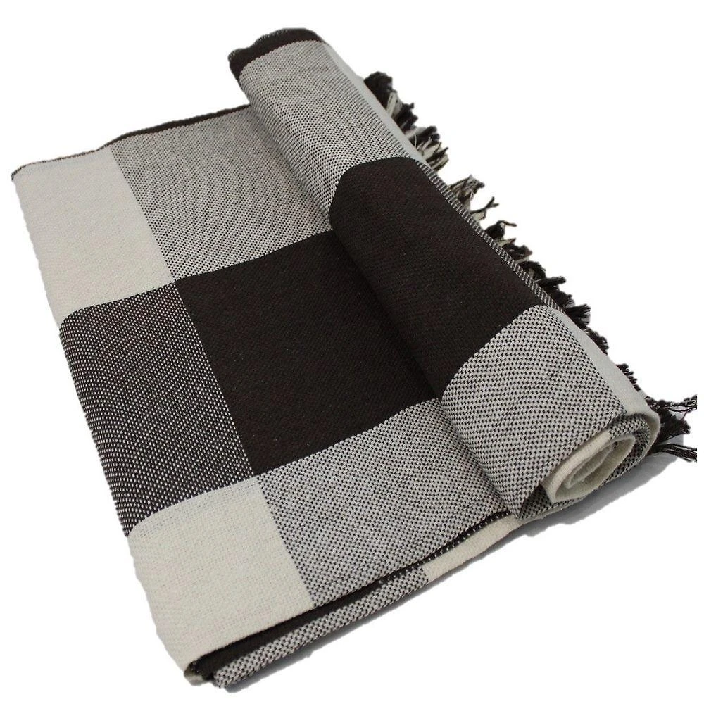 Manta para Sofá Luxo Gigante 120x210 Tipo Capa Protetora 100% Algodão Marrom Liso com Cru OEM