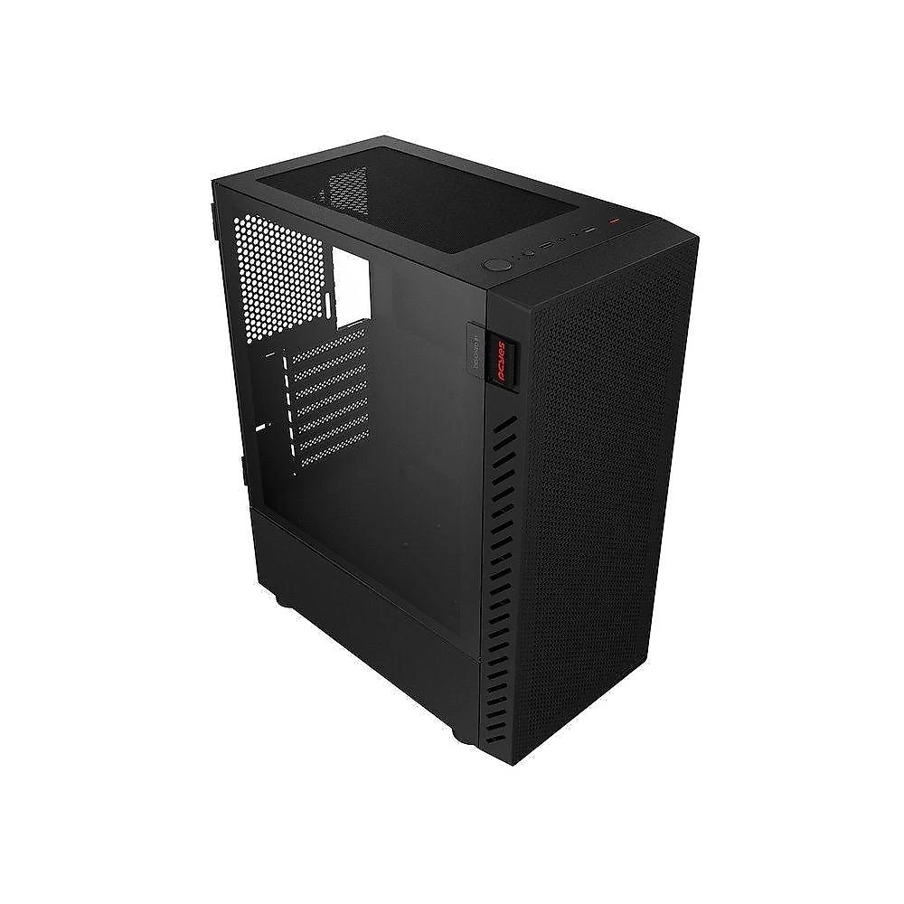 Gabinete Gamer Black Vulcan Mid Tower ATX Aço com Vidro Temperado Preto Pcyes