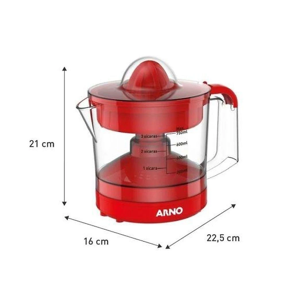 Espremedor De Frutas Arno Express 40w 750ml Vermelho 110V