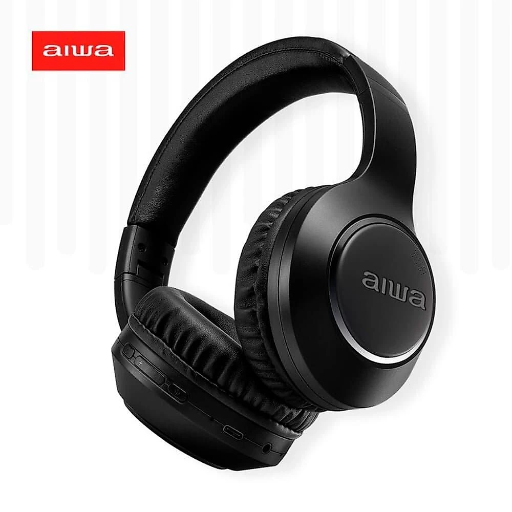 Headphone AIWA, Bluetooth 5.4, Cancelamento de Ruído ANC, Preto - AWS-HP-04-B
