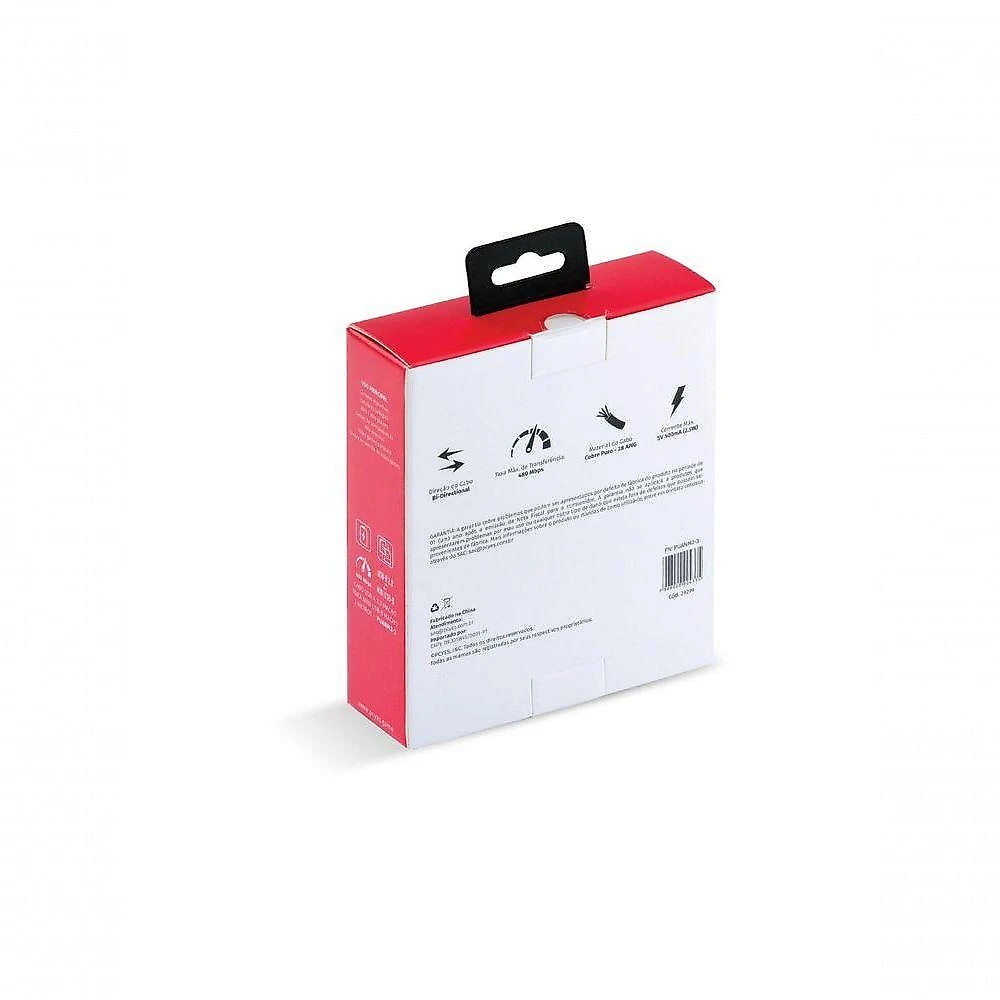 Cabo USB a 2.0 para Mini USB B PUANM2-3 3M 28AWG em Cobre Puro Alta Performance Pcyes
