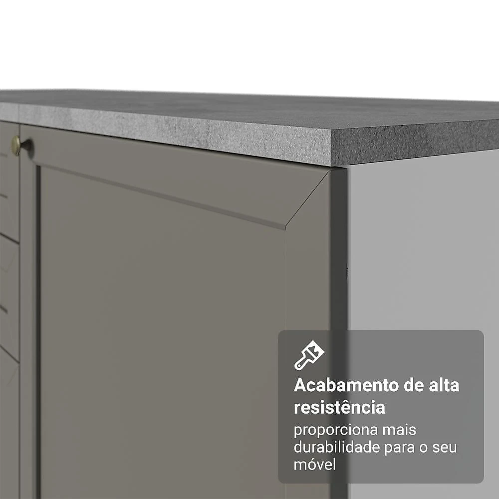 Armário de cozinha completa 310 cm branco/cinza vik madesa 01