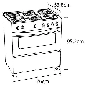 Fogão Dako 5 Bocas Magister com Mesa de Vidro e Acendimento Automático Bivolt - Preto