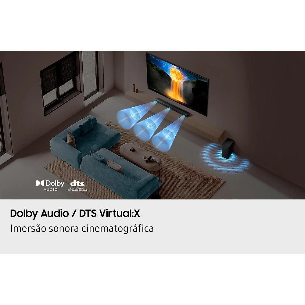 Soundbar samsung b-series hw-b650f/zd 370w bluetooth 3.1 canais dolby audio preto