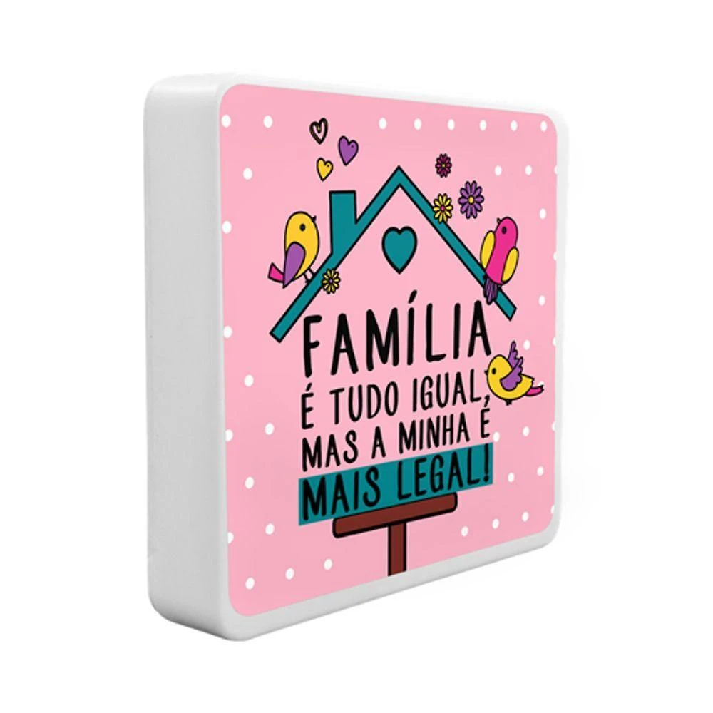 Luminária Box Slim Família Legal Luz Difusa Ideal para Leitura USB Bivolt 20CM