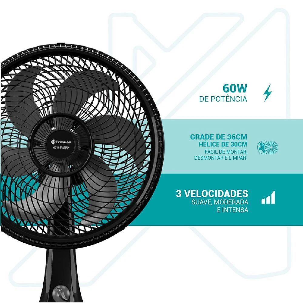 Ventilador Prime Air 36cm Maxx Force 6 pás 60W AVTE300 220V