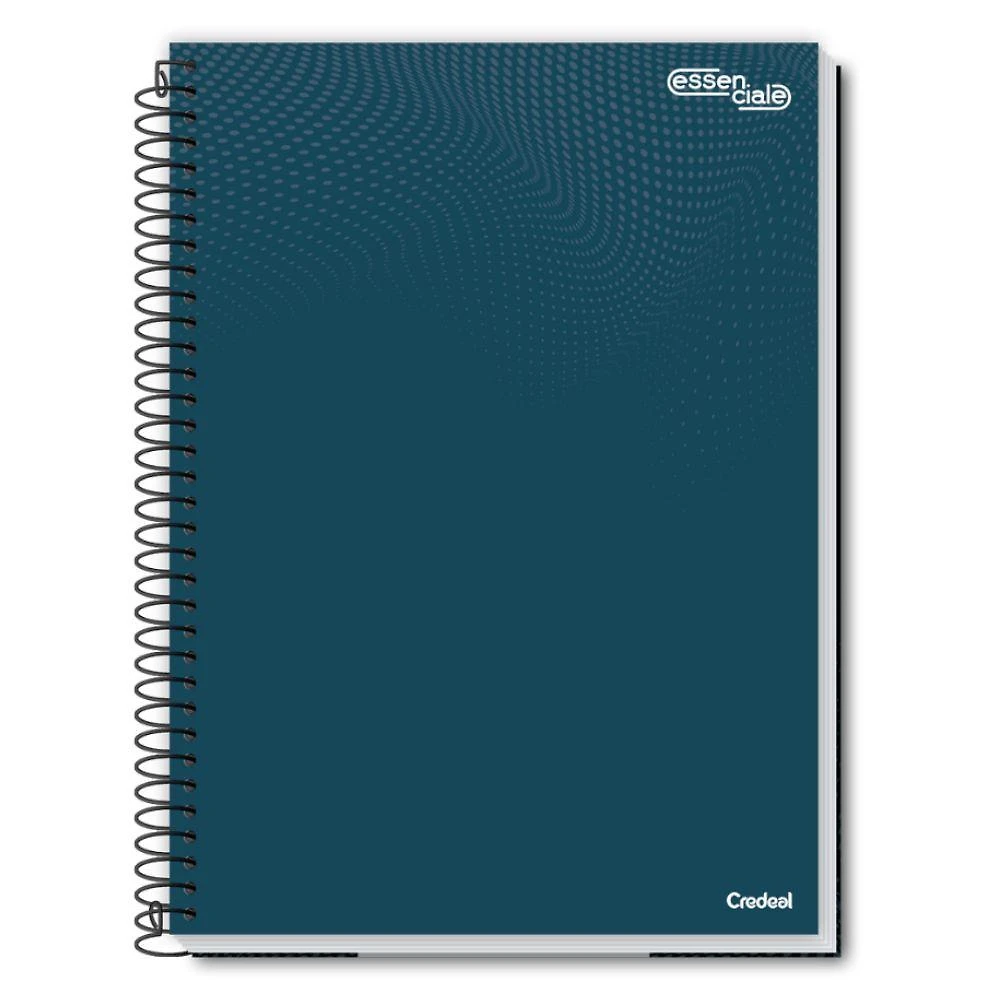 Caderno Espiral Universitário A4 10 Matérias 160 Folhas Essenciale Credeal Azul