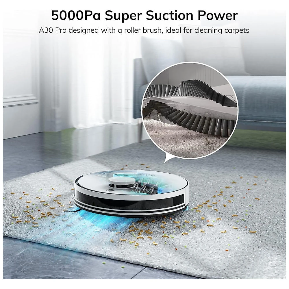 Robô Aspirador e Esfregão ILIFE A30 Pro com Base Autoesvazio 5000Pa LiDAR WiFi Alexa 110V