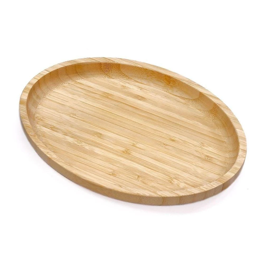 Bandeja Oval De Bambu 28cm Marrom