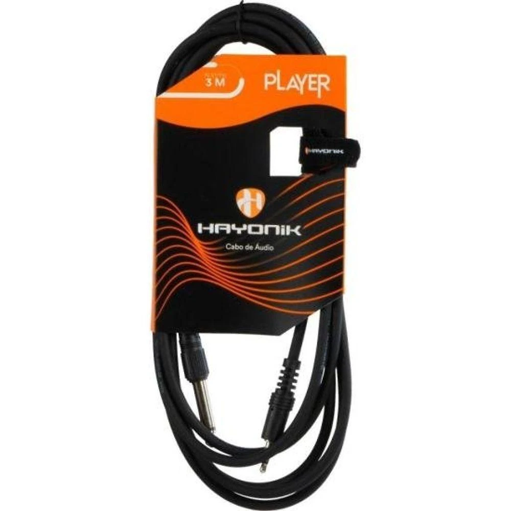 Cabo de Áudio Hayonik Player P2 X P10 3M para Amplificadores e Mixers Preto