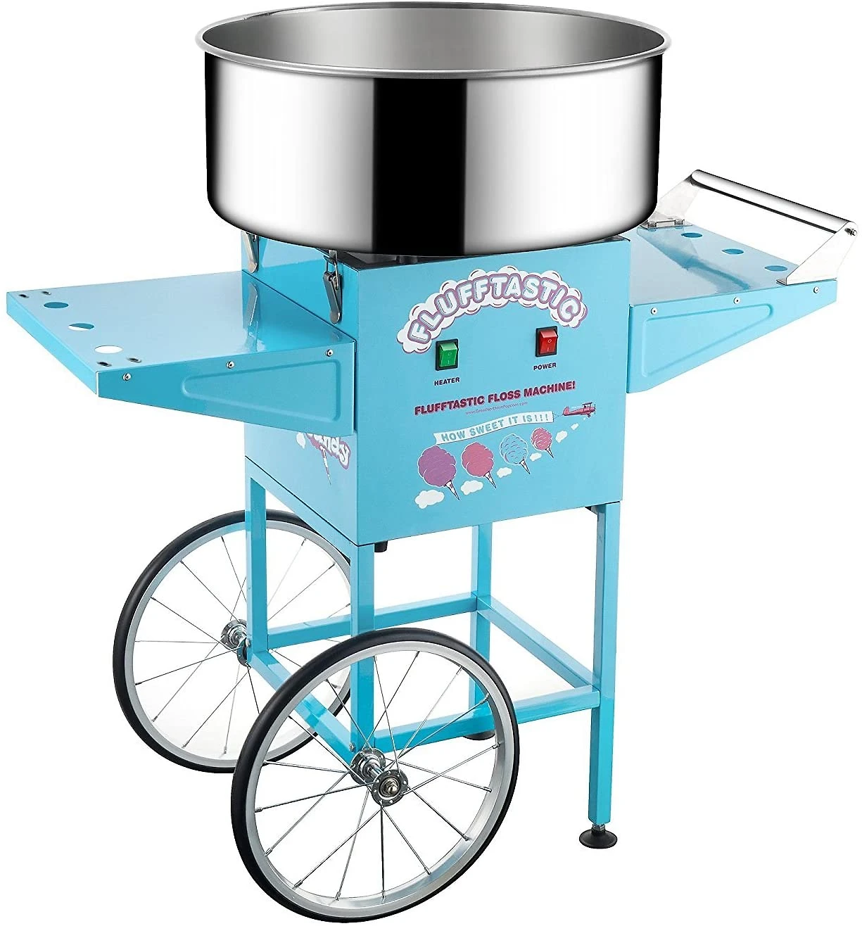 Flufftastic 6315 Máquina de Algodão Doce Profissional cRodas 110V1000W