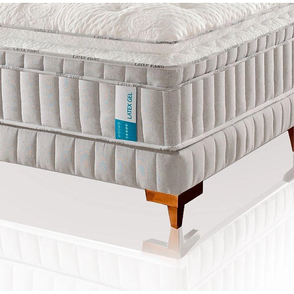 Colchão De Látex Qgel Com Cobre Plus Box Casal 138x188cm