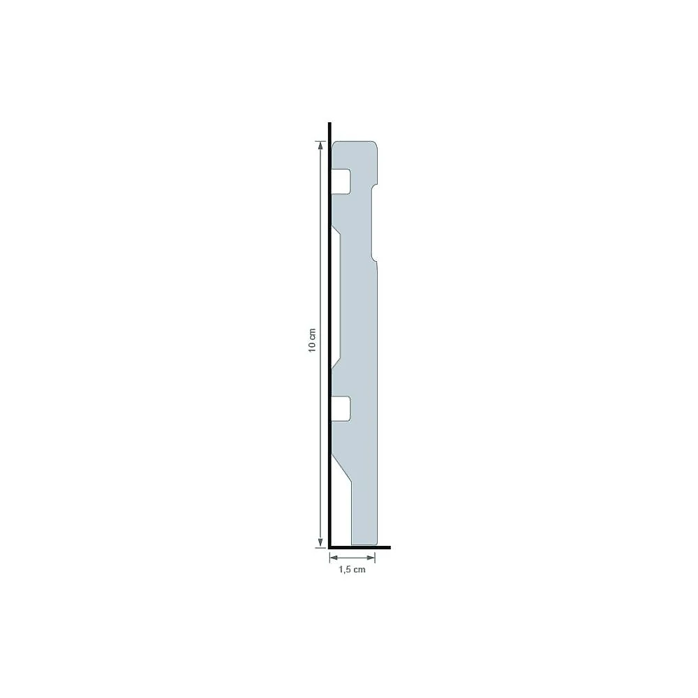 Rodapé de Poliestireno Frisado 10cm X 2,40m Rende 2,40 Metros Casa Grassi Rodapé de Poliestireno 10cm x 15mm Frisado metro linear Casa Grassi Branco