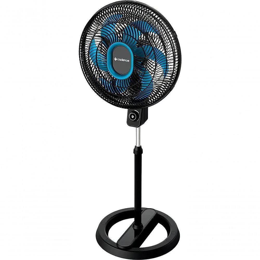 Ventilador de Coluna Cadence 140W 40CM 6 Pás 3 Velocidades VTR830 Preto e Azul Bivolt