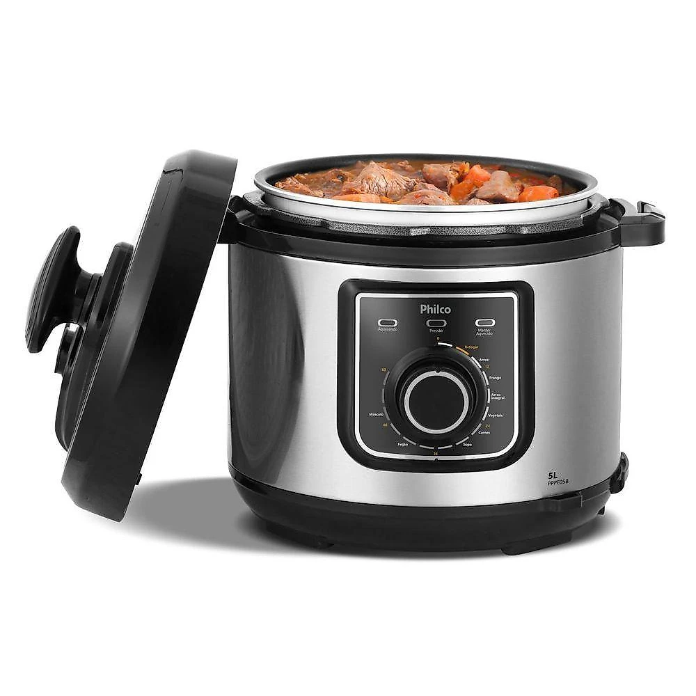 Panela de Pressão Elétrica Philco PPPE05B 5L 900W 9 Funções Preto 220V