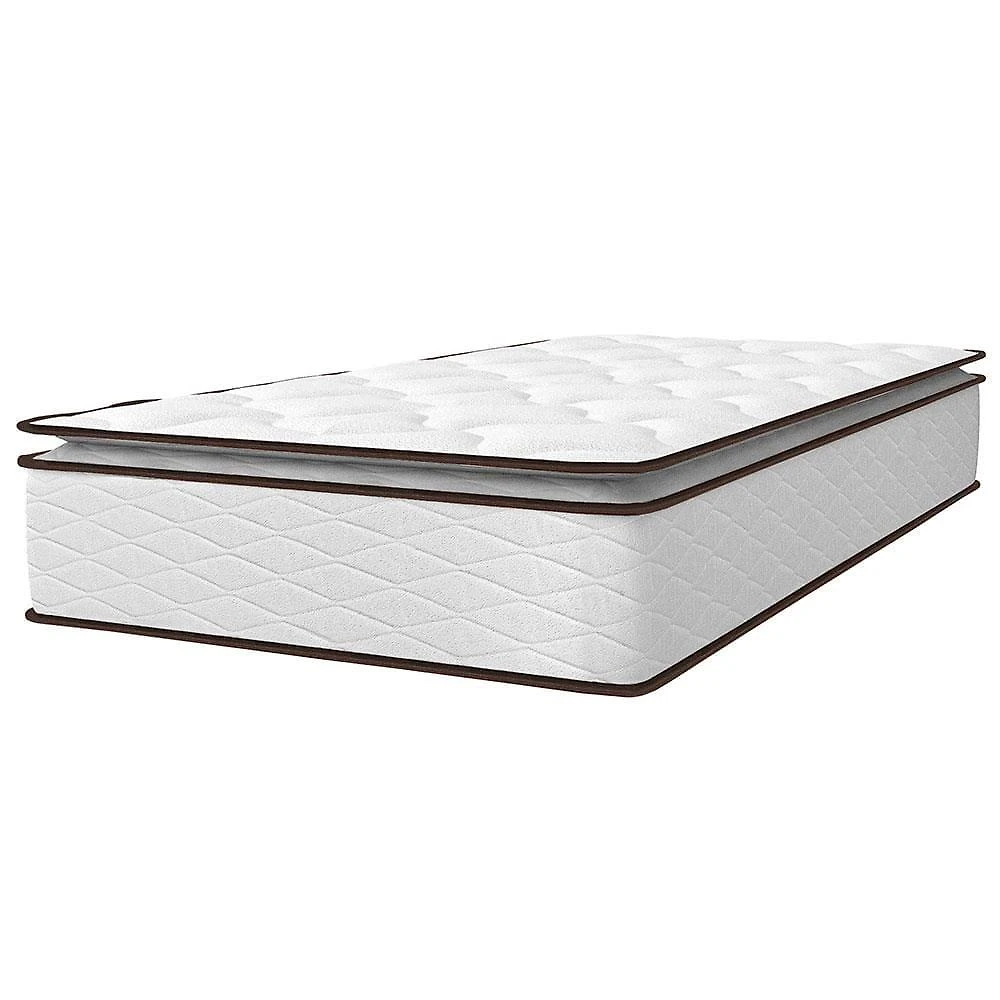 Colchão de solteiro umaflex new itália com molas ensacadas e pillow top d26 - 25x88x188cm - branco/marrom