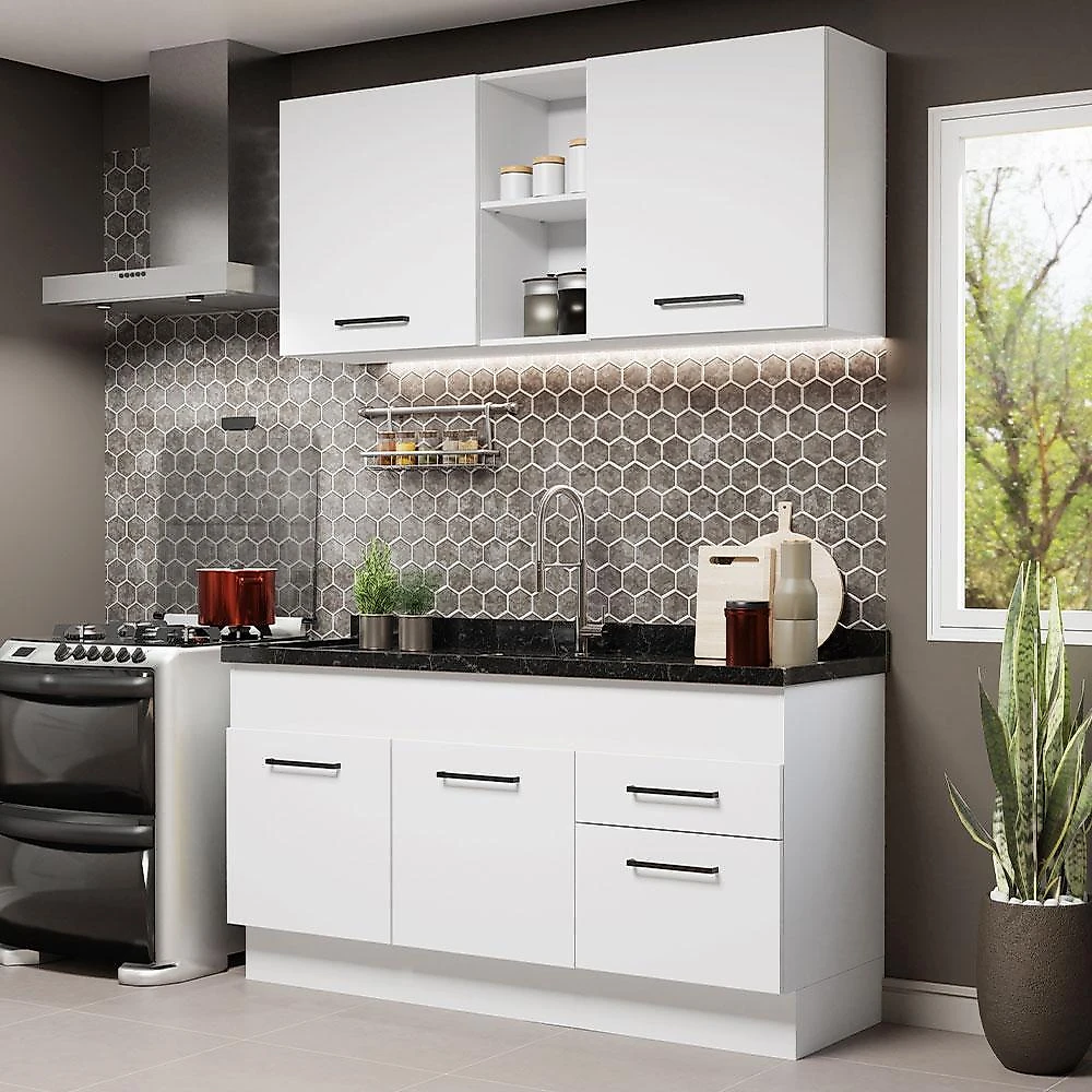 Armário de cozinha compacta 150cm branco agata madesa 02