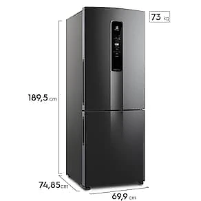 Geladeira Electrolux IB7B Frost Free Inverse Efficient com AutoSense Black Inox - 490L 110V