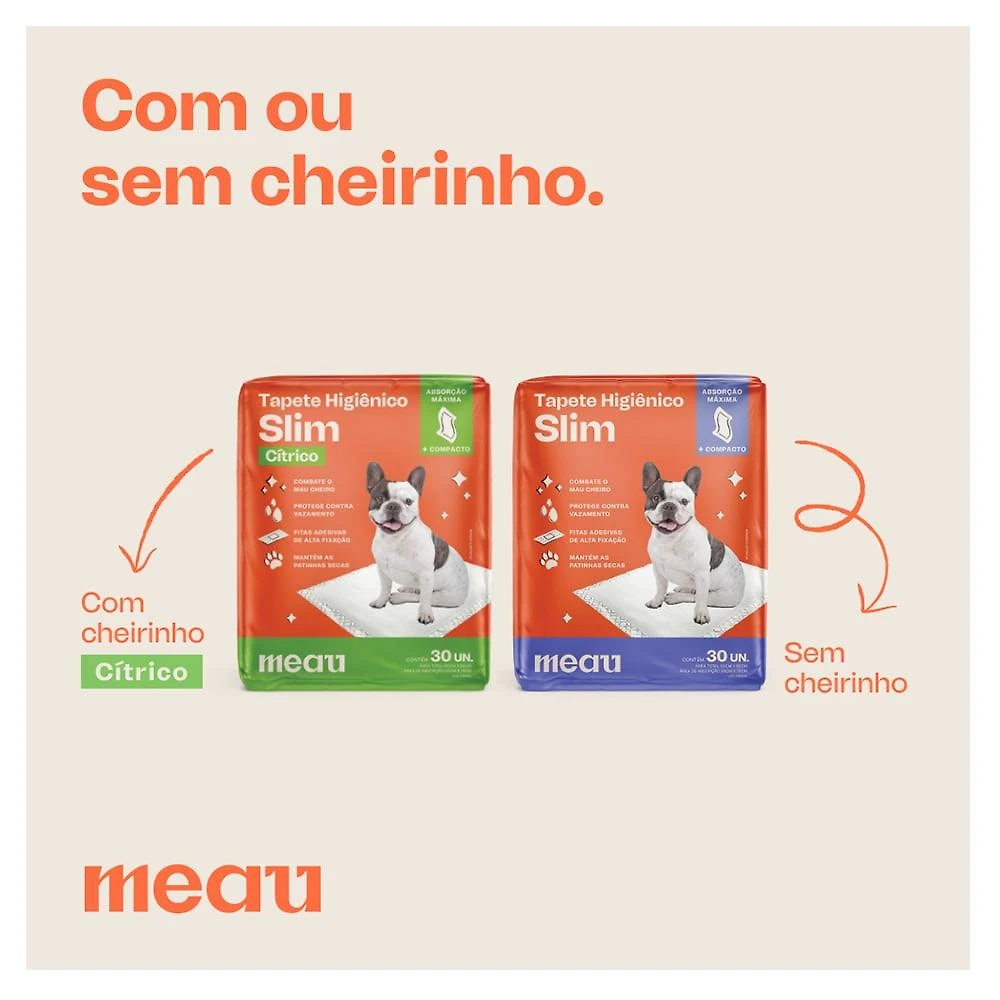 Miniatura Tapete Higiênico Meau Slim para Cães - 90 Unidades (3 Pacotes)