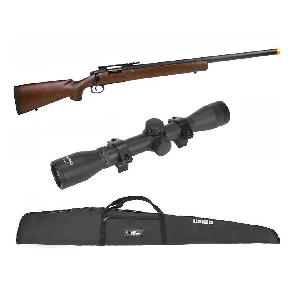 Miniatura Rifle Airsoft Sniper M24 Storm Wood + Luneta 4x32 + Capa