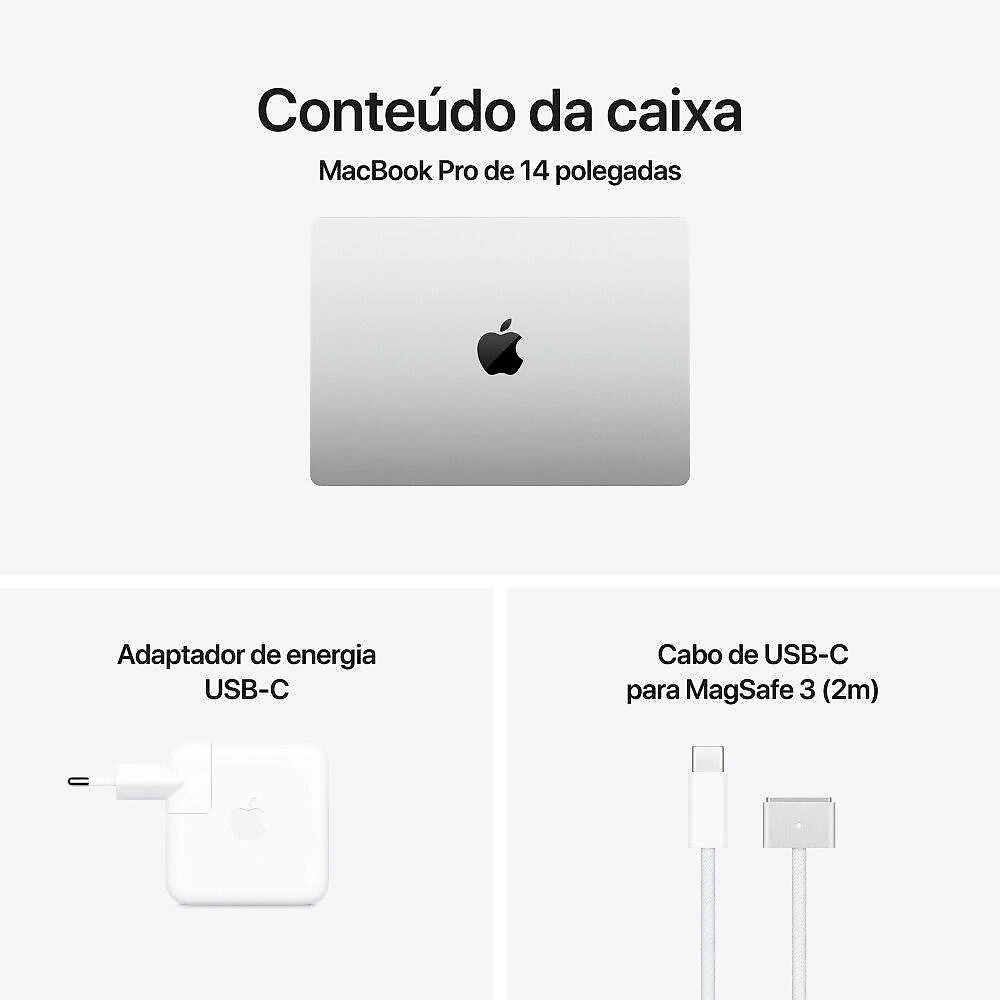 Apple MacBook Pro 14", M4 Pro, CPU de 12 núcleos, GPU de 16 núcleos, 24GB RAM, 512GB SSD - Prateado