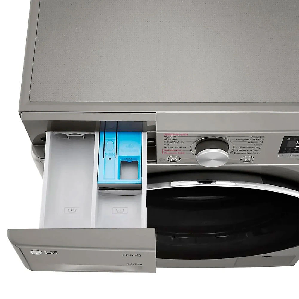 Lava e Seca Smart VC4 14Kg Inox Look com Inteligência Artificial AIDD CV5014PC4A LG Inox - 110V