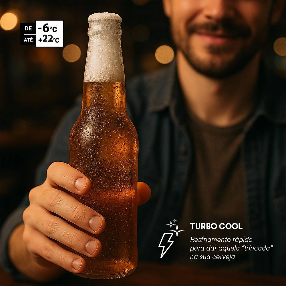 Cervejeira EOS Bierhaus 98 Litros Frost Free Compressor Porta de Vidro e Puxador em Inox ECE101 110V