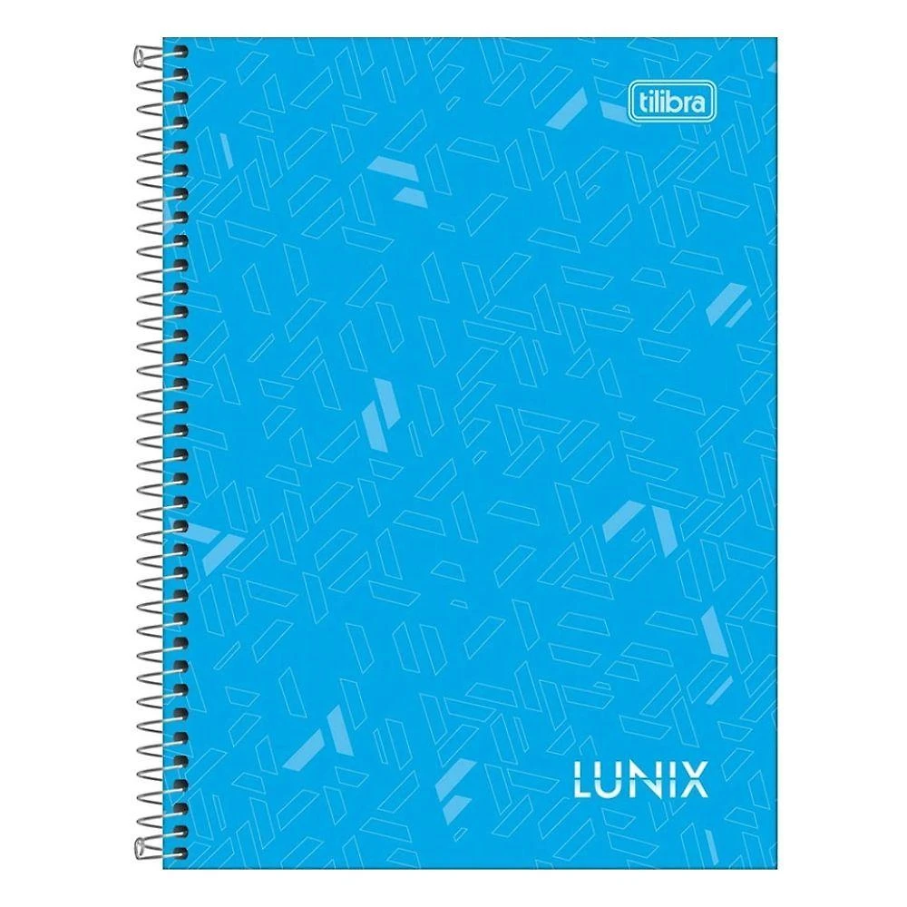 Caderno Espiral Universitário Capa Dura A4 10 Matérias 160 Folhas Lunix Tilibra Azul