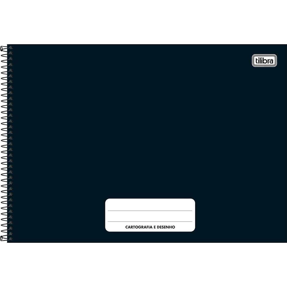 Caderno De Cartografia E Desenho Espiral Capa Dura Pepper 80 Folhas Tilibra Preto