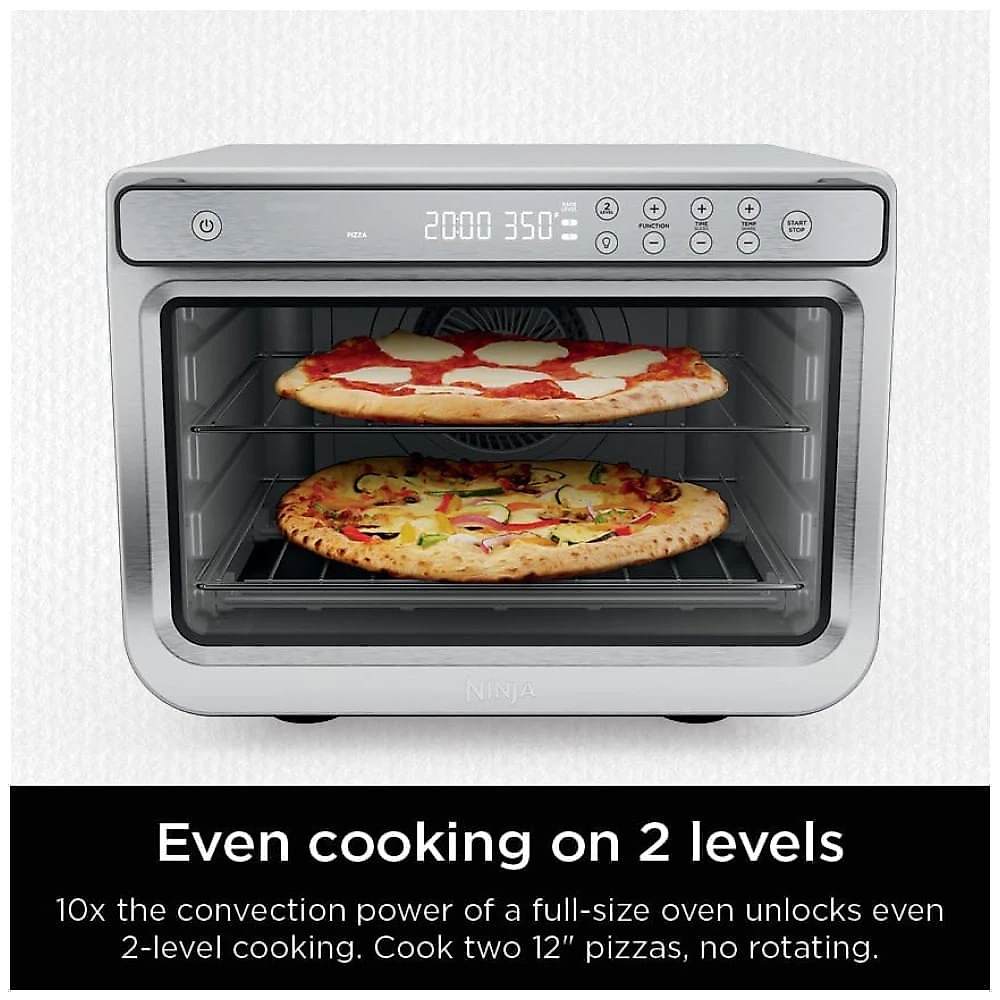 Forno Elétrico de Bancada Digital 10 em 1 com Função Air Fryer, Aço Inoxidável, 110V 1800W, Ninja Prestige Smart XL DT501 110v