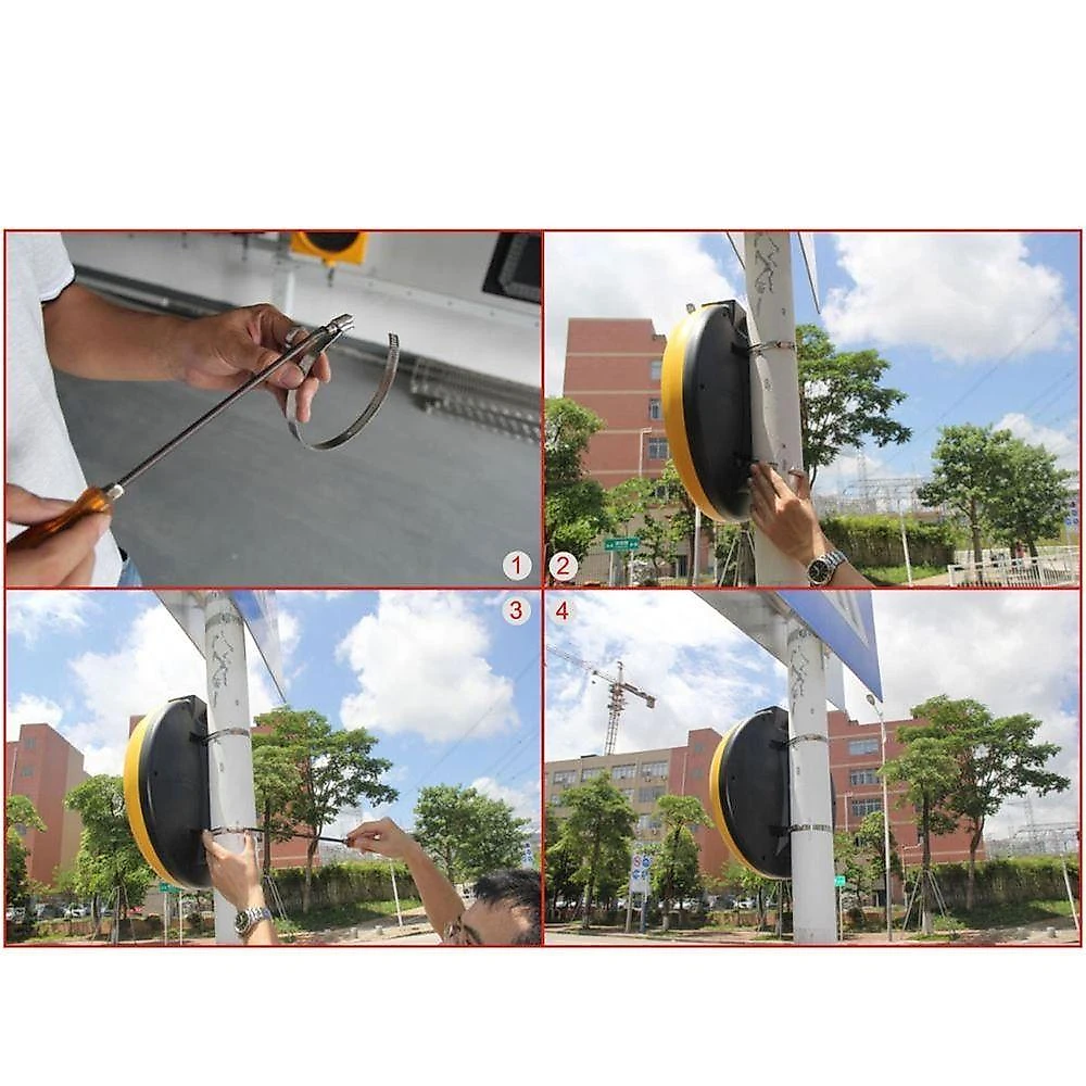 Sinalizador Solar Viário LED SU-CONE6 5 Modos Fotocélula Amarelo Leva Pra Casa