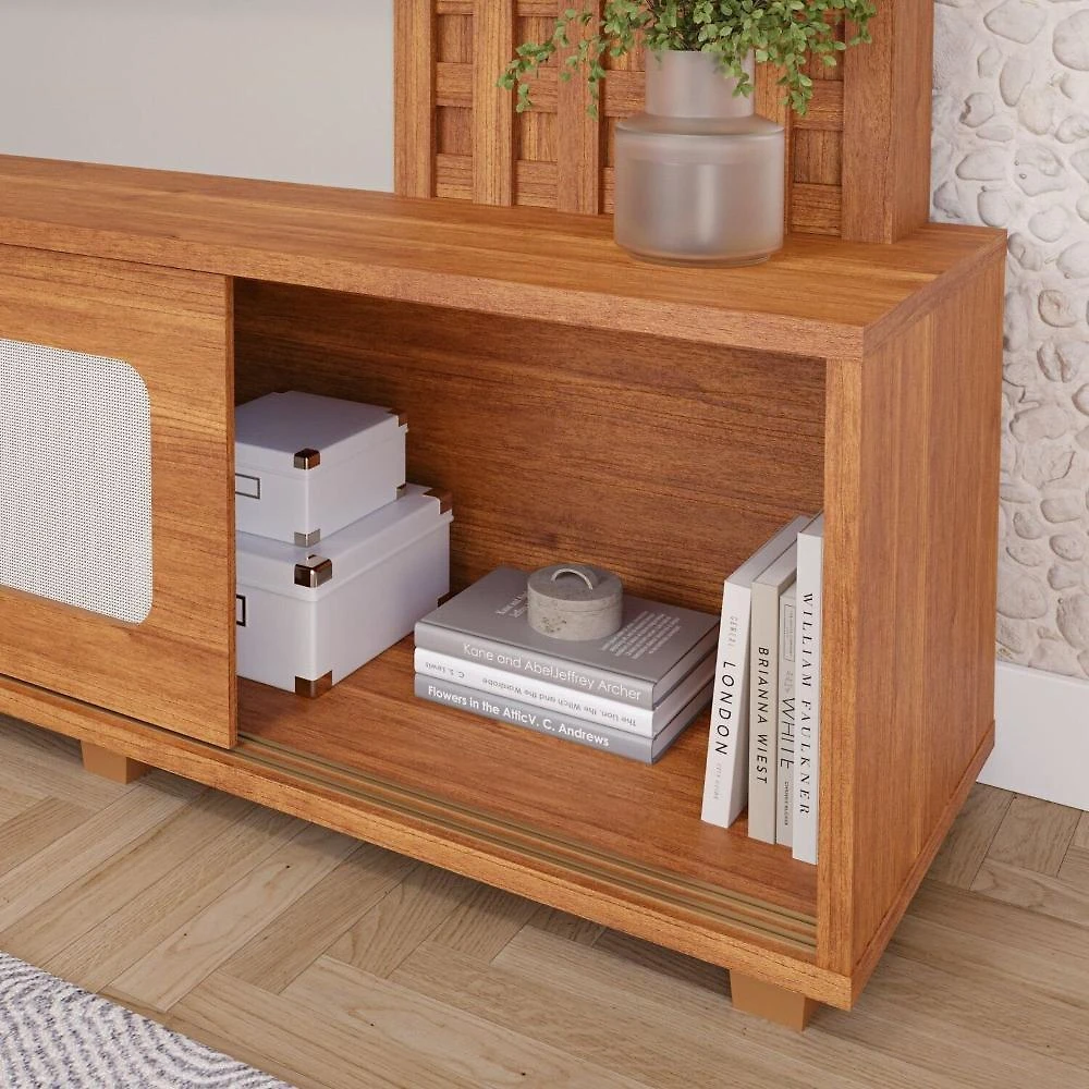 Miniatura Estante Home para Tv 85 Polegadas 100% Mdf Marrocos Cinamomo/ Off White