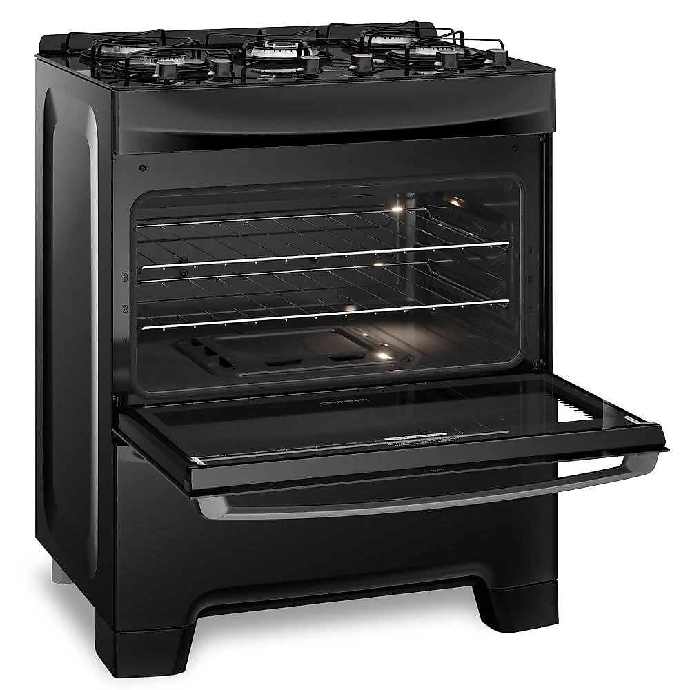 Fogão a Gás de Piso 5 Bocas Continental Mesa de Vidro FC5GP Preto - Bivolt