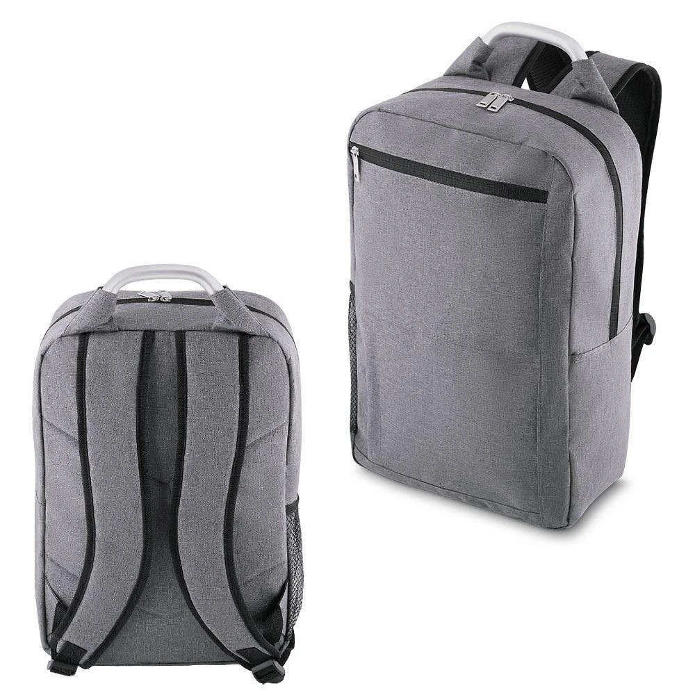 Mochila Slim All Gray Practical Life em Poliéster com Bolso para Notebook Cinza Unissex