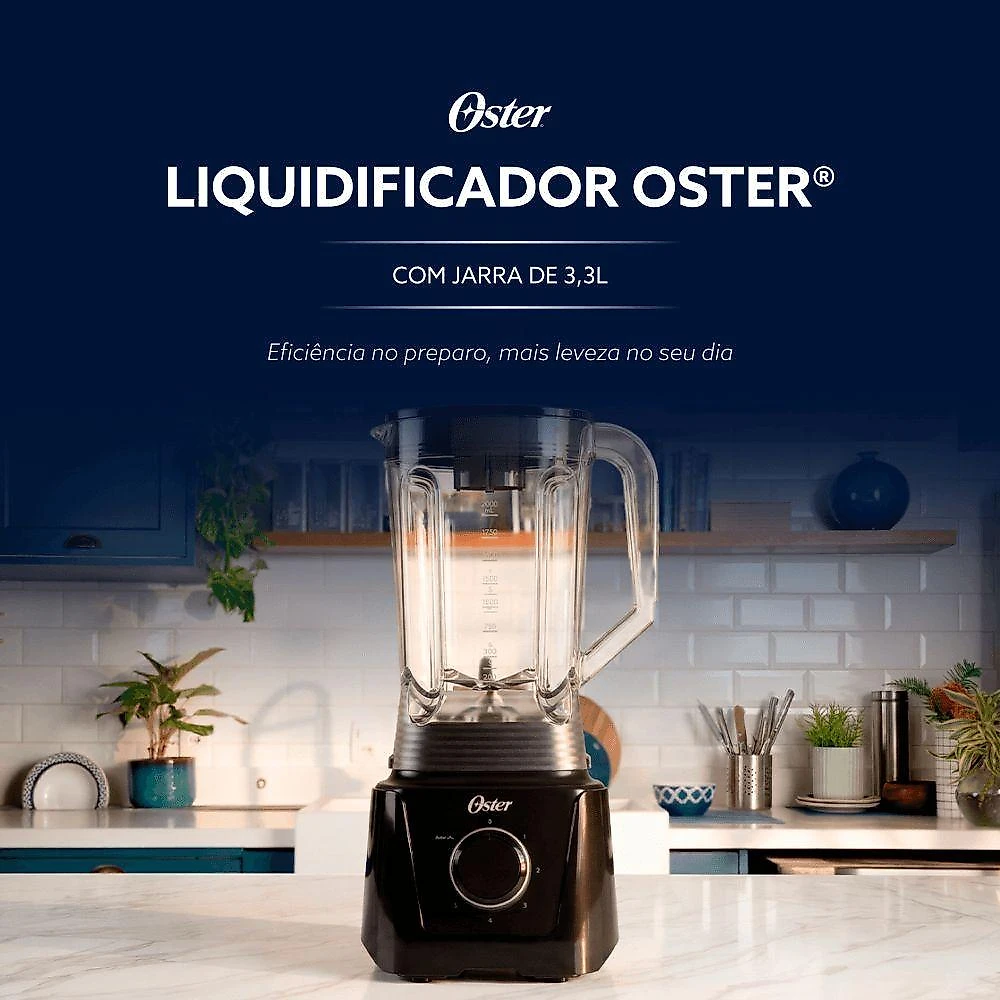 Liquidificador Oster OLIQ450 1100W 3,3L 5 Velocidades Preto 220V
