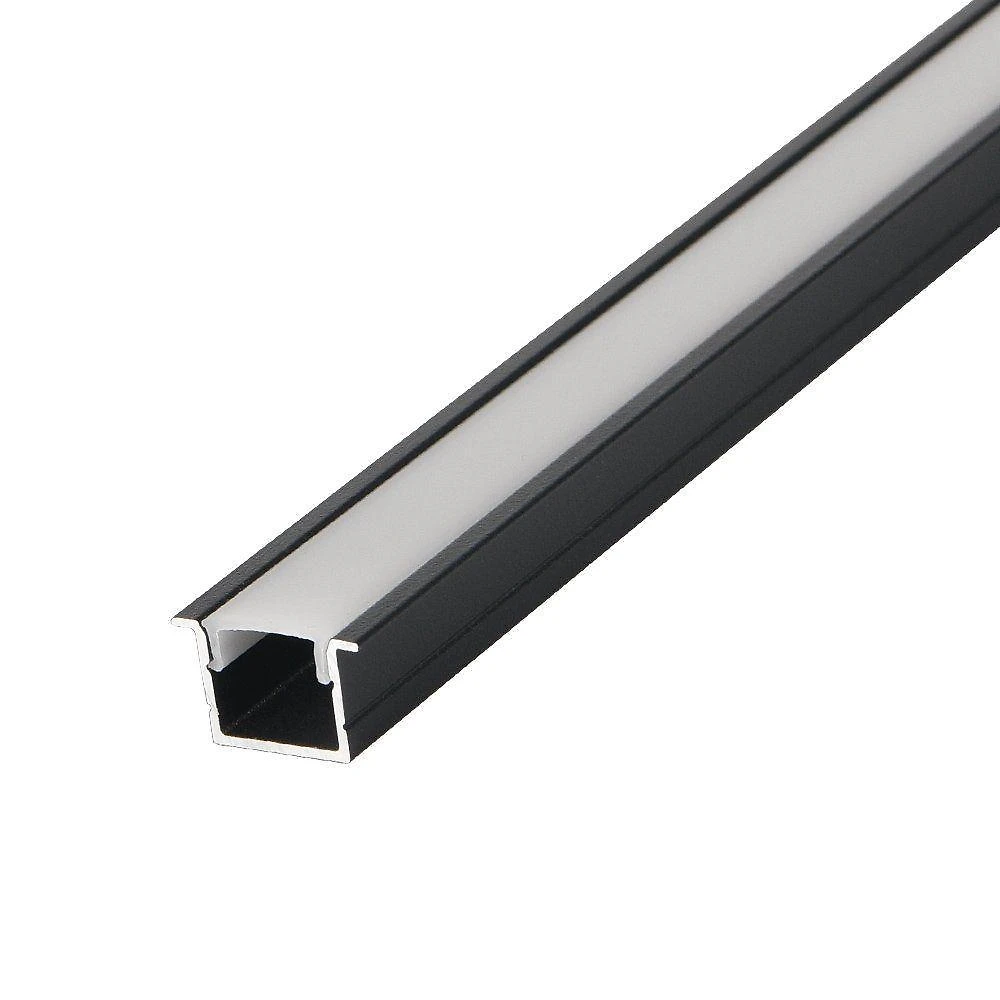 Perfil de Embutir Fita LED Axis Marcenaria 16mm 3 Metros Preto Nordecor